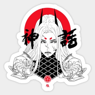 Vaporwave Samurai Japanese Warrior Sticker